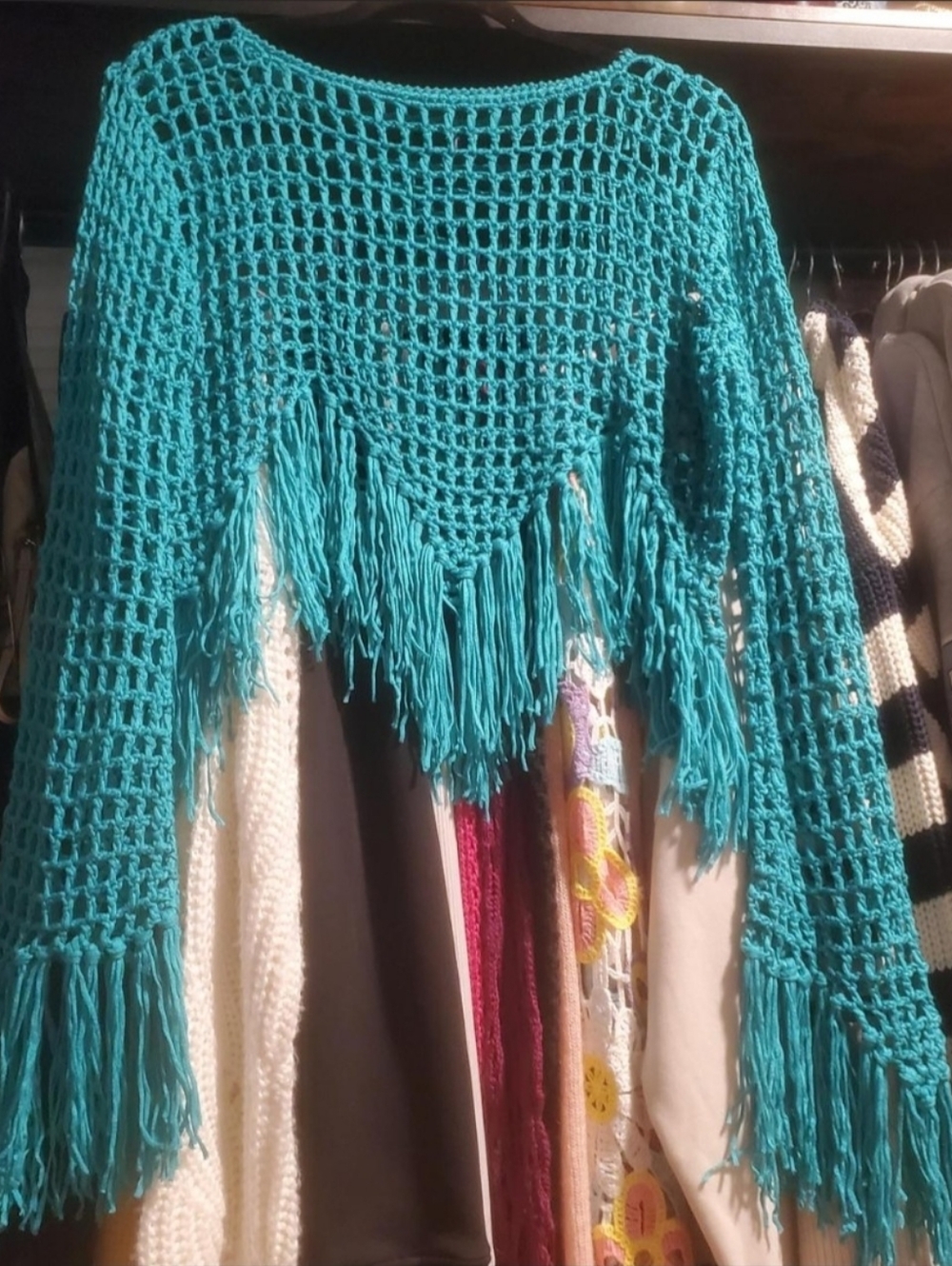 Shein Turquoise Crochet Top